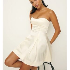 Reformation Strapless Cream Dress